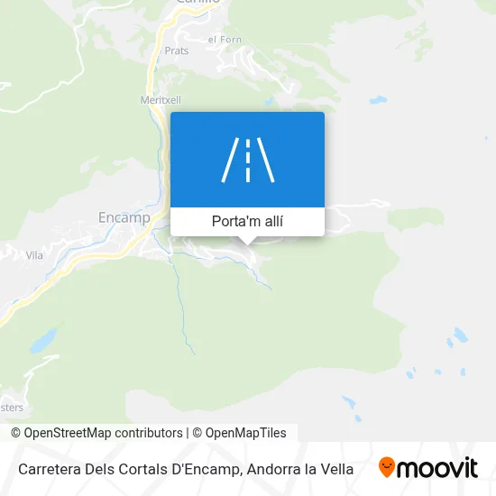 mapa Carretera Dels Cortals D'Encamp