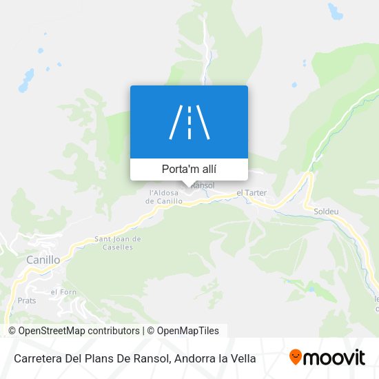 mapa Carretera Del Plans De Ransol