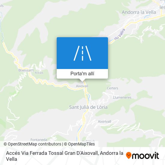 mapa Accés Via Ferrada Tossal Gran D'Aixovall