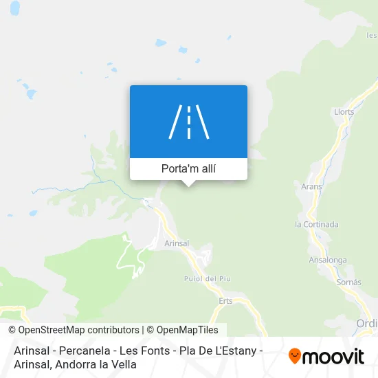 mapa Arinsal - Percanela - Les Fonts - Pla De L'Estany - Arinsal
