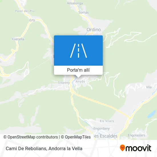 mapa Cami De Rebolians