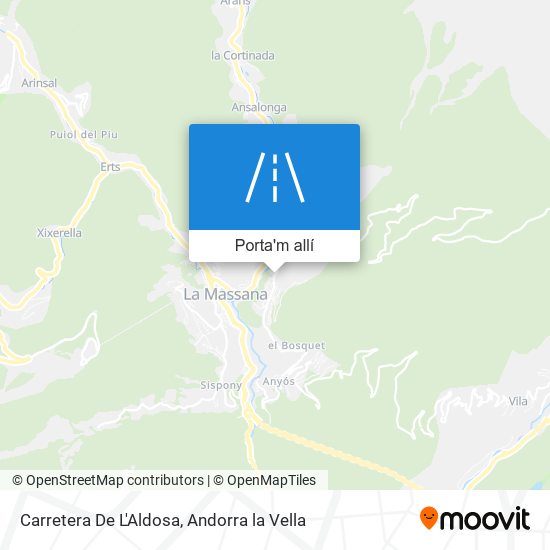 mapa Carretera De L'Aldosa