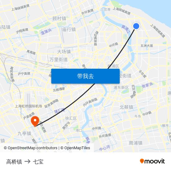 高桥镇 to 七宝 map