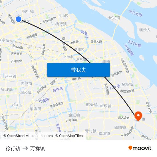 徐行镇 to 万祥镇 map