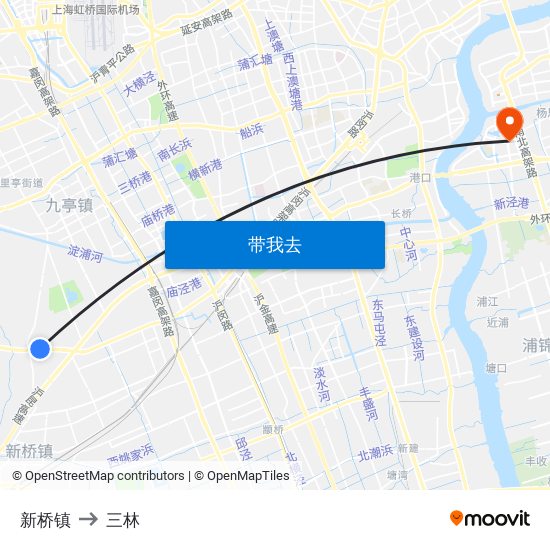 新桥镇 to 三林 map