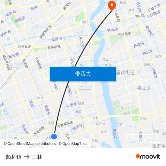 颛桥镇 to 三林 map