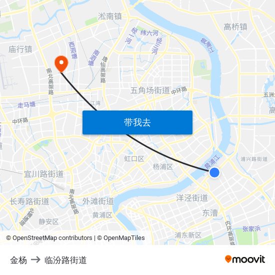 金杨 to 临汾路街道 map