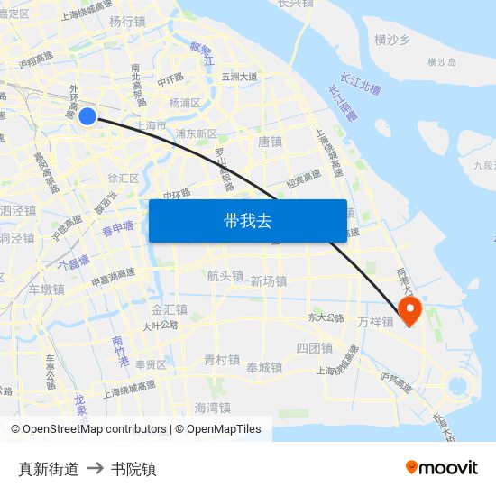 真新街道 to 书院镇 map