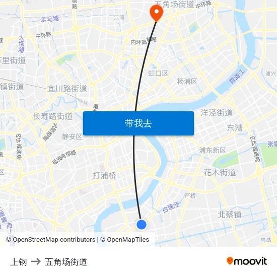 上钢 to 五角场街道 map
