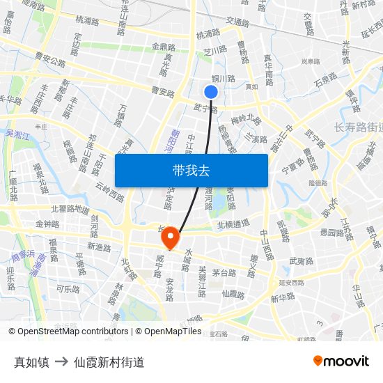 真如镇 to 仙霞新村街道 map