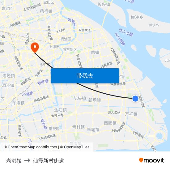 老港镇 to 仙霞新村街道 map