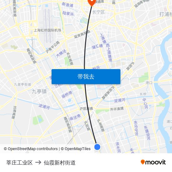 莘庄工业区 to 仙霞新村街道 map