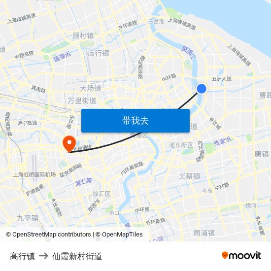 高行镇 to 仙霞新村街道 map