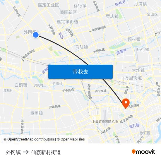 外冈镇 to 仙霞新村街道 map