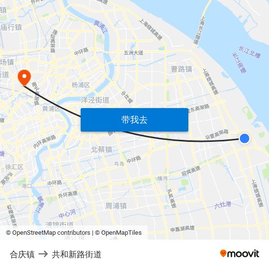 合庆镇 to 共和新路街道 map