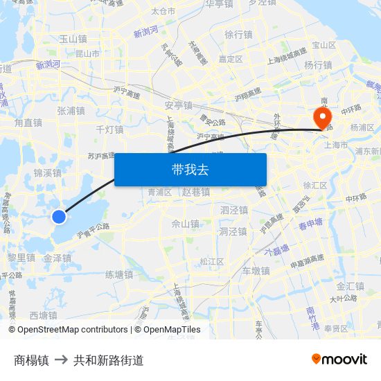 商榻镇 to 共和新路街道 map