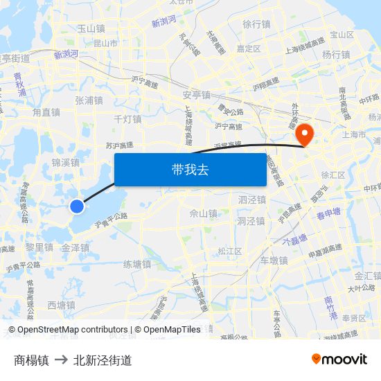 商榻镇 to 北新泾街道 map