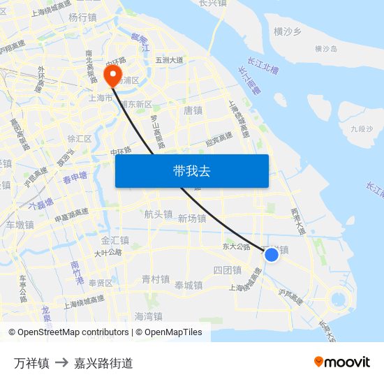 万祥镇 to 嘉兴路街道 map