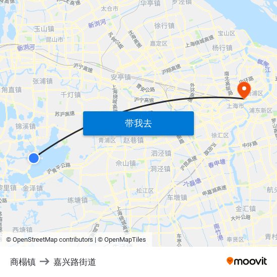 商榻镇 to 嘉兴路街道 map