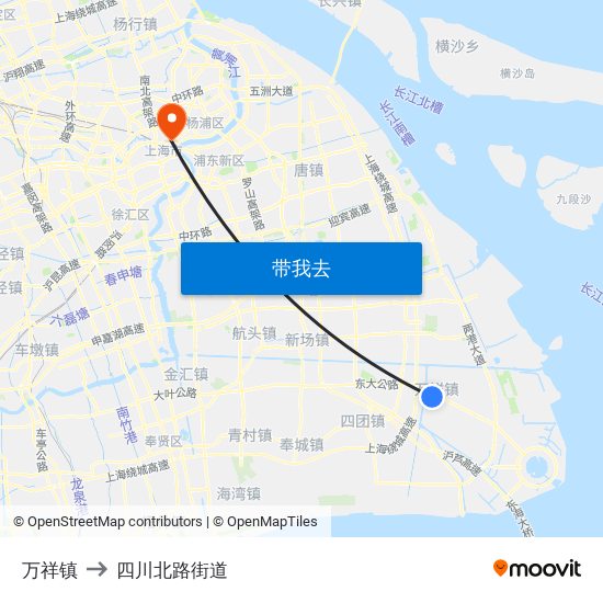 万祥镇 to 四川北路街道 map
