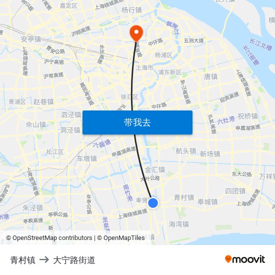 青村镇 to 大宁路街道 map