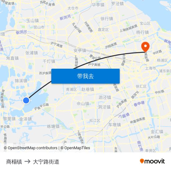 商榻镇 to 大宁路街道 map