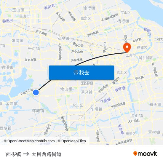 西岑镇 to 天目西路街道 map