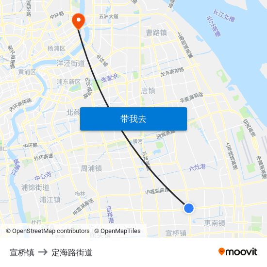 宣桥镇 to 定海路街道 map