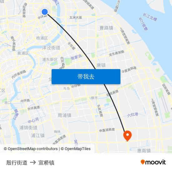 殷行街道 to 宣桥镇 map