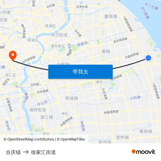 合庆镇 to 徐家汇街道 map