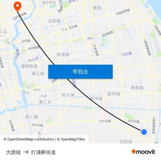 大团镇 to 打浦桥街道 map