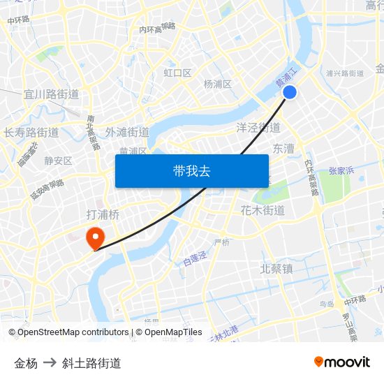 金杨 to 斜土路街道 map