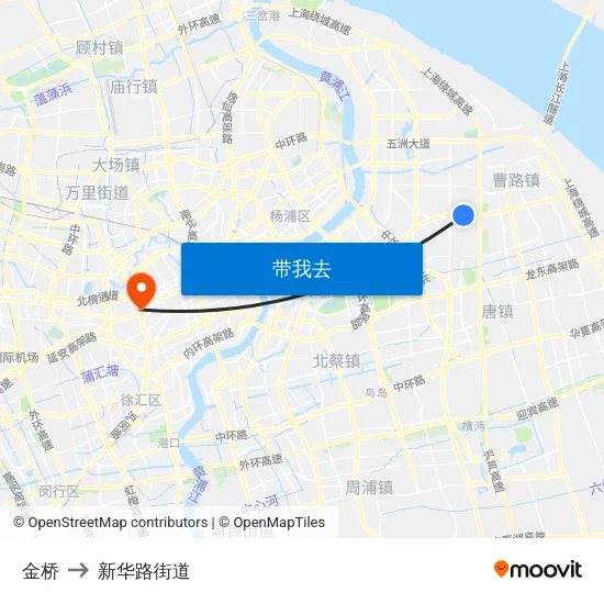 金桥 to 新华路街道 map