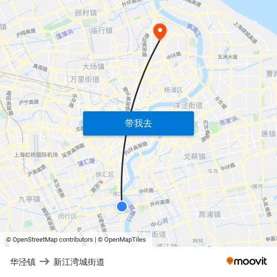 华泾镇 to 新江湾城街道 map