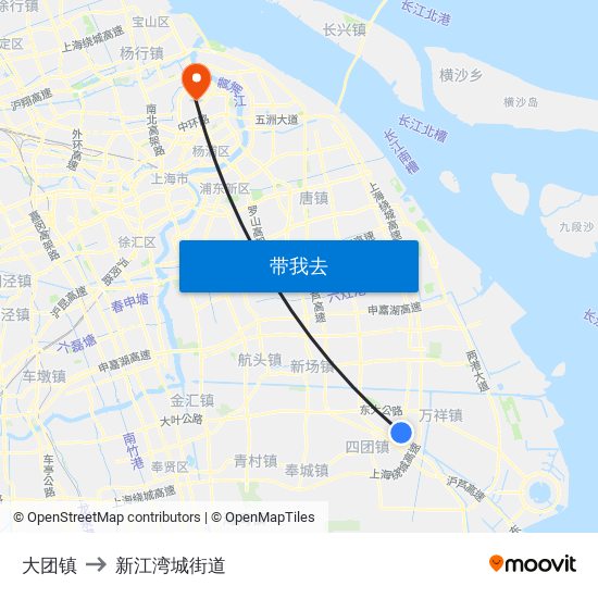 大团镇 to 新江湾城街道 map