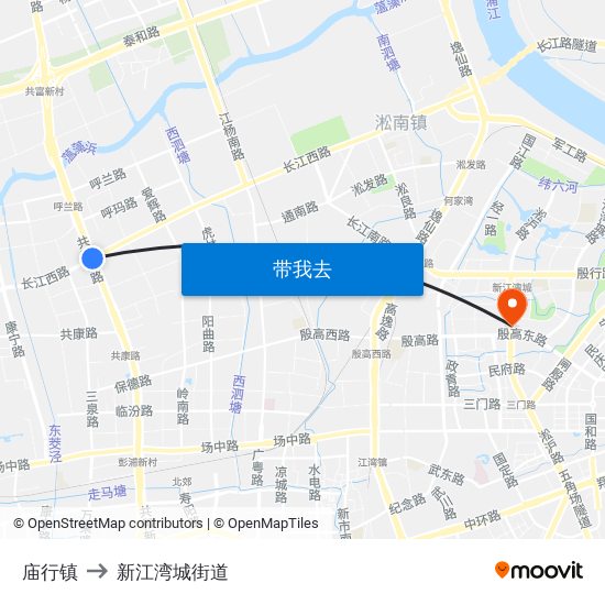 庙行镇 to 新江湾城街道 map