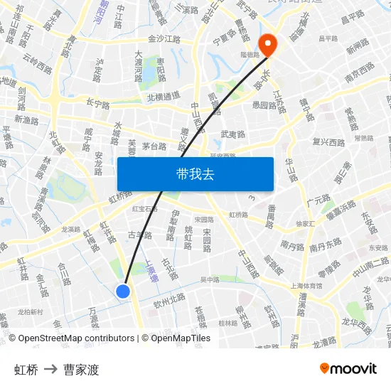 虹桥 to 曹家渡 map