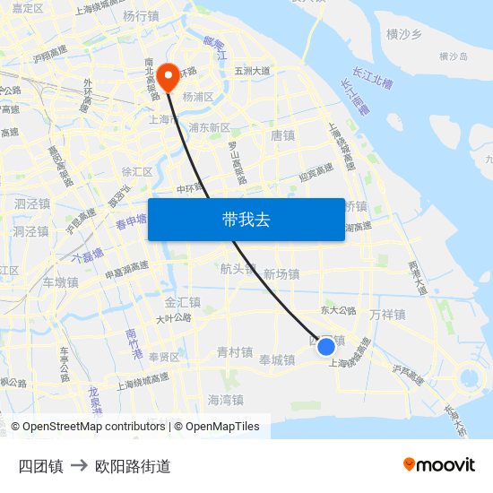 四团镇 to 欧阳路街道 map