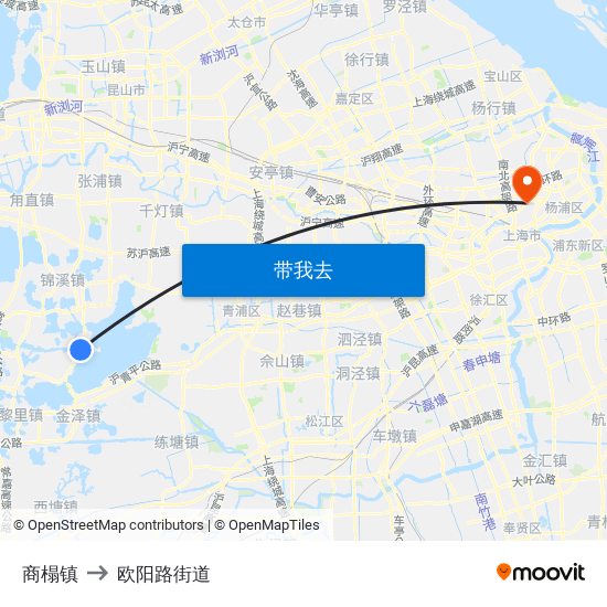 商榻镇 to 欧阳路街道 map