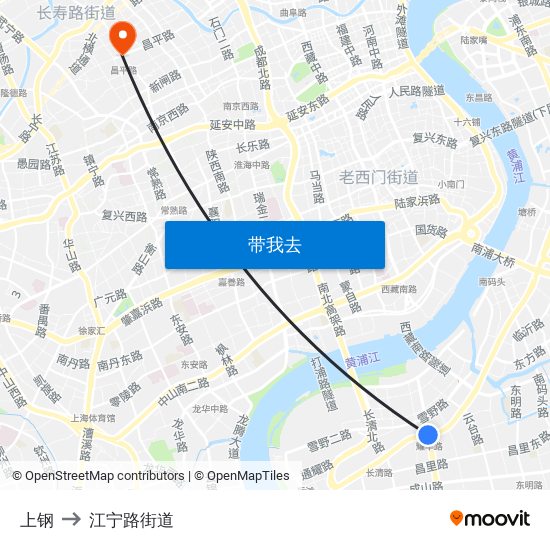 上钢 to 江宁路街道 map