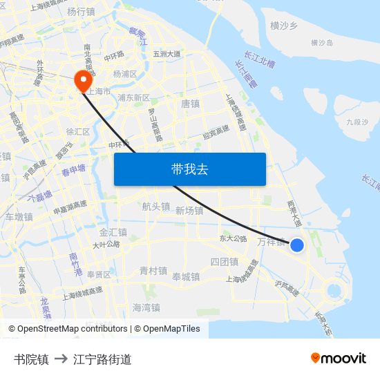 书院镇 to 江宁路街道 map