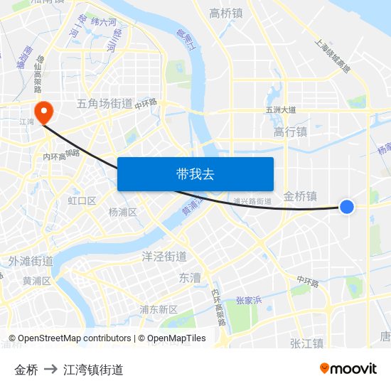 金桥 to 江湾镇街道 map