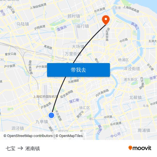 七宝 to 淞南镇 map