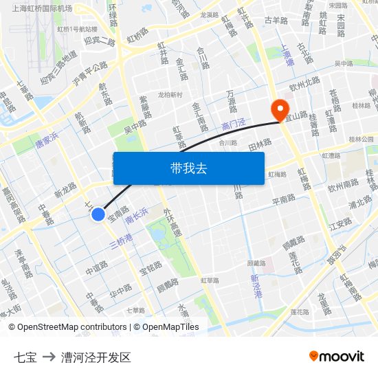 七宝 to 漕河泾开发区 map