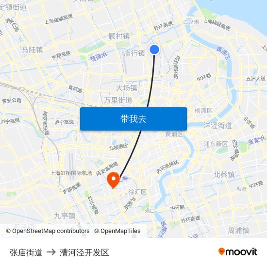 张庙街道 to 漕河泾开发区 map