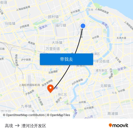 高境 to 漕河泾开发区 map