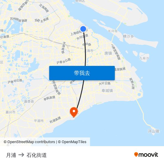 月浦 to 石化街道 map