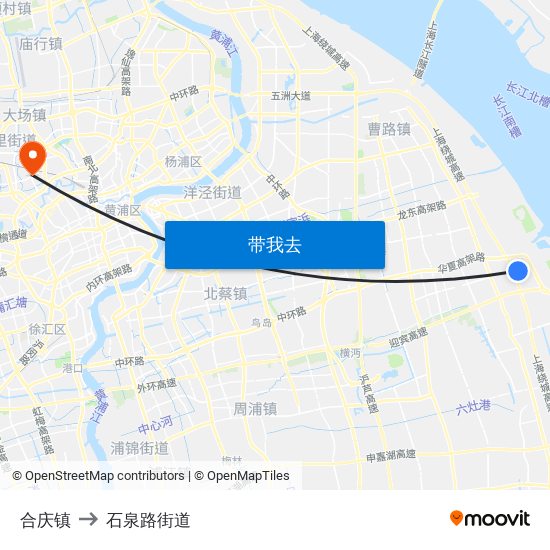 合庆镇 to 石泉路街道 map