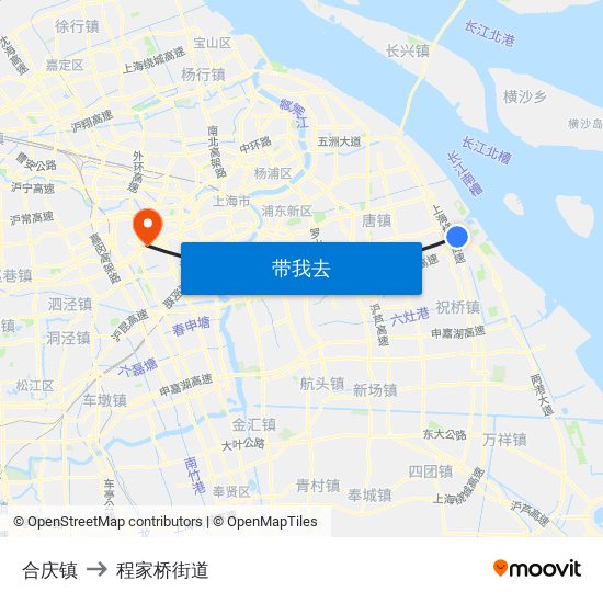 合庆镇 to 程家桥街道 map