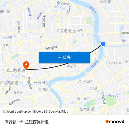 高行镇 to 芷江西路街道 map